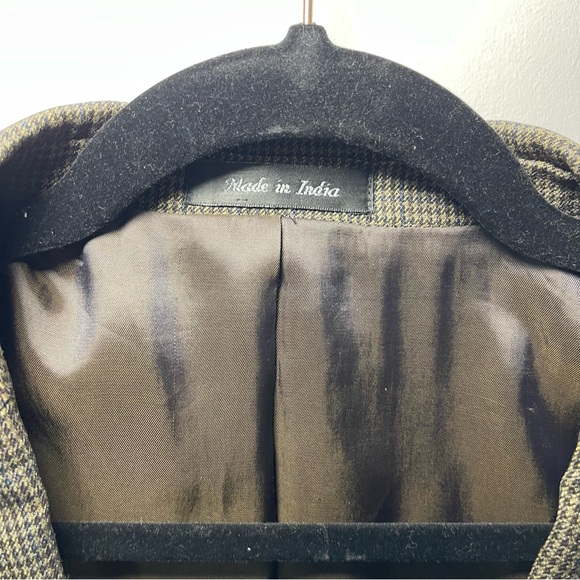 Lauren Ralph Lauren 100% Wool Blazer 46L Brown Houndstooth Check blazer Jacket - Picture 5 of 13
